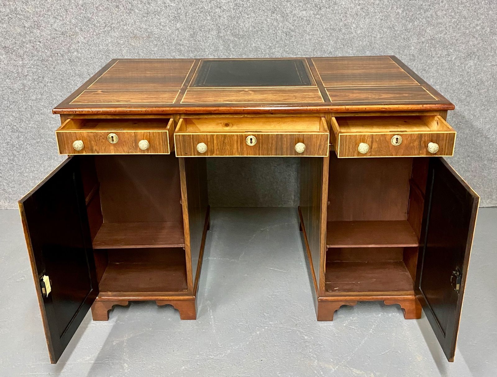 Small Regency Partners Desk, 1800s photo vintage