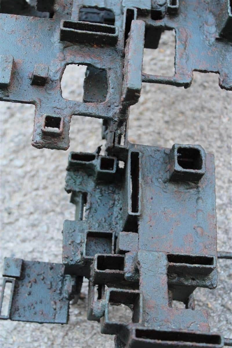Extraordinary Modern Brutalist Iron Sculpture Italy 1960 Rare Piece Sconce photo Art