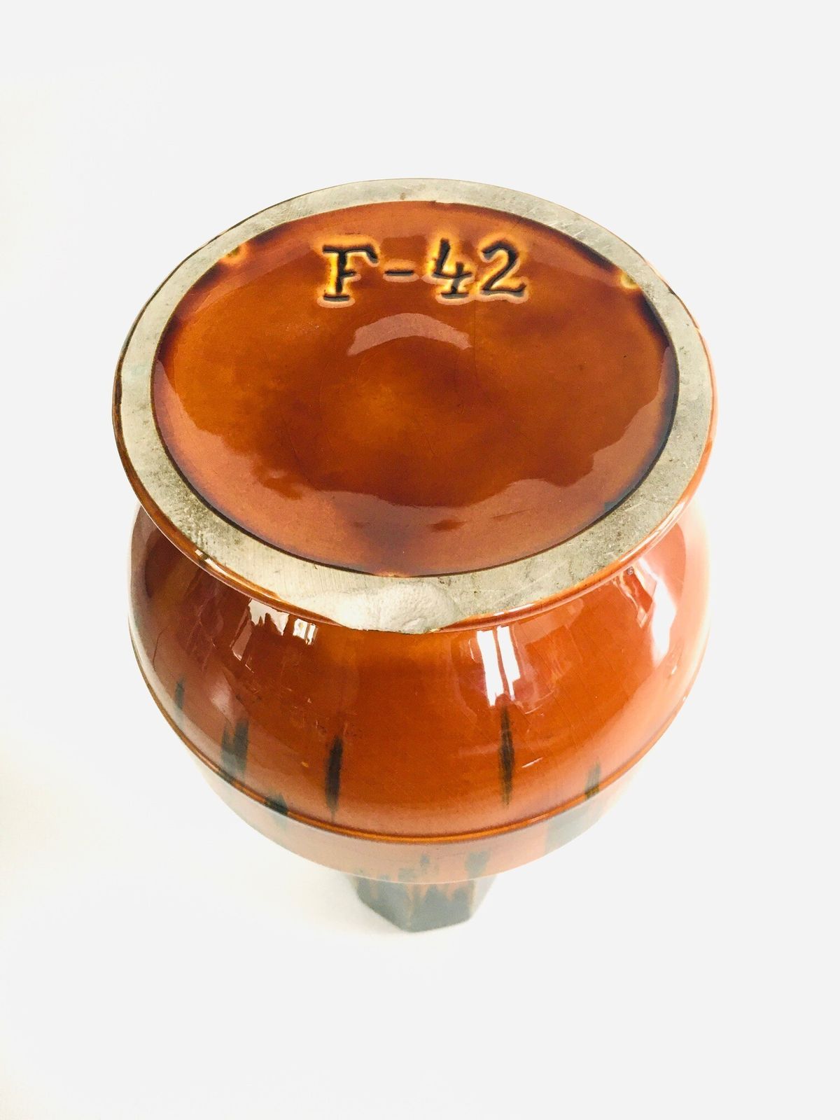 1930s Art Deco Model F 42 Amber Glazed Fluted Vase photo buy