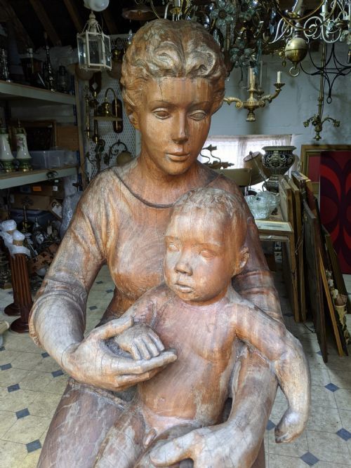 Reduced Incredible Hand Carved Statue. C.1960 photo for sale