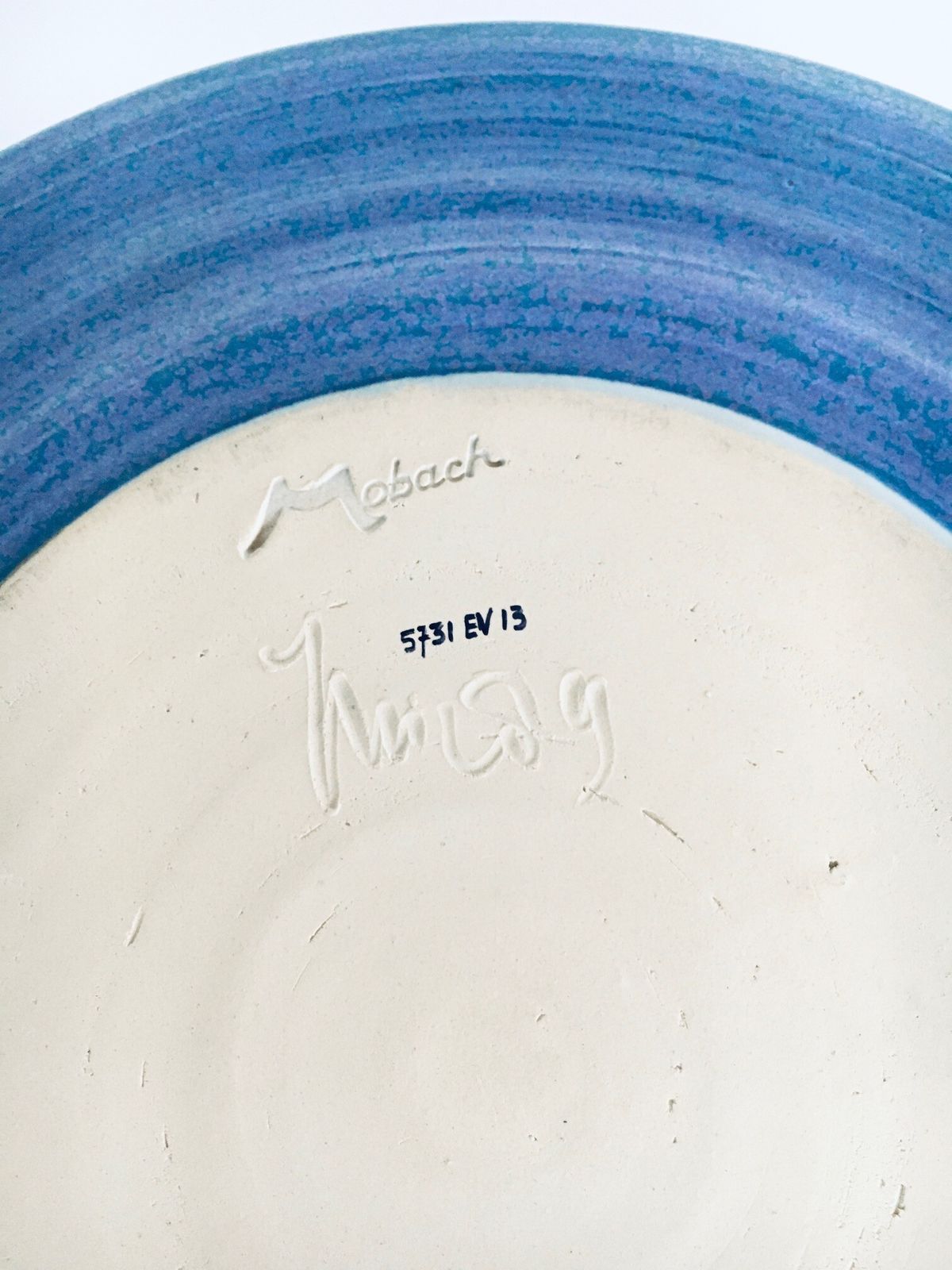 Studio Art Pottery Groot Bord/Schaal Van Mobach, Nederland Jaren 1990 photo vintage