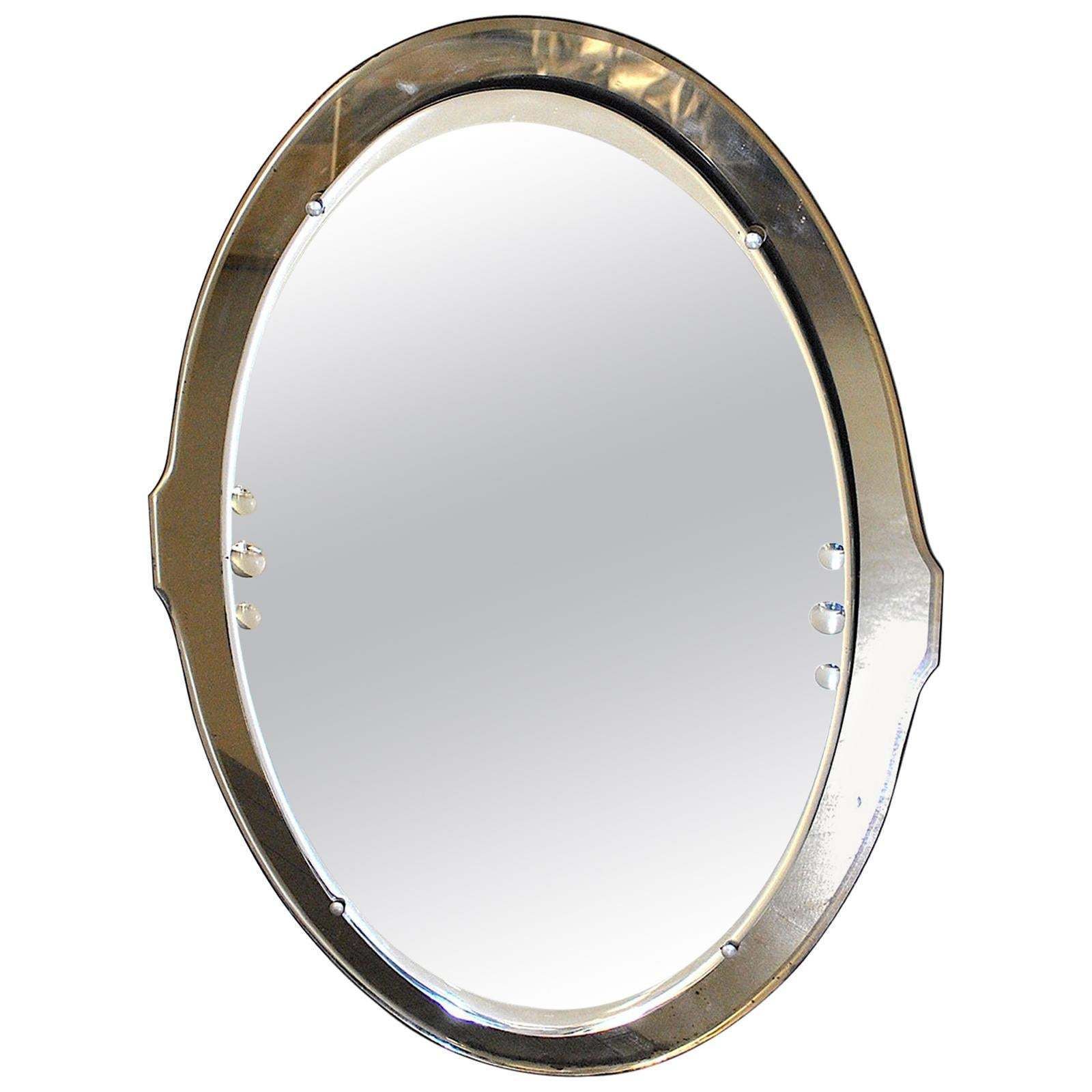 Cristal Art Oval Mirror 50s, 1950s