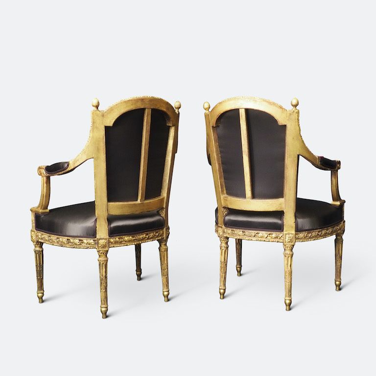 An Important Set Of Four 18th Century Louis XVI Giltwood Chairs With Stamp photo Furniture