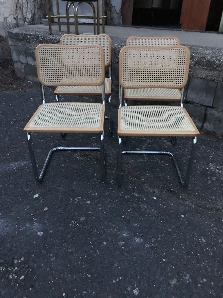 4 Mid Century Modern Cesca Chairs By Marcel Breuer photo vintage
