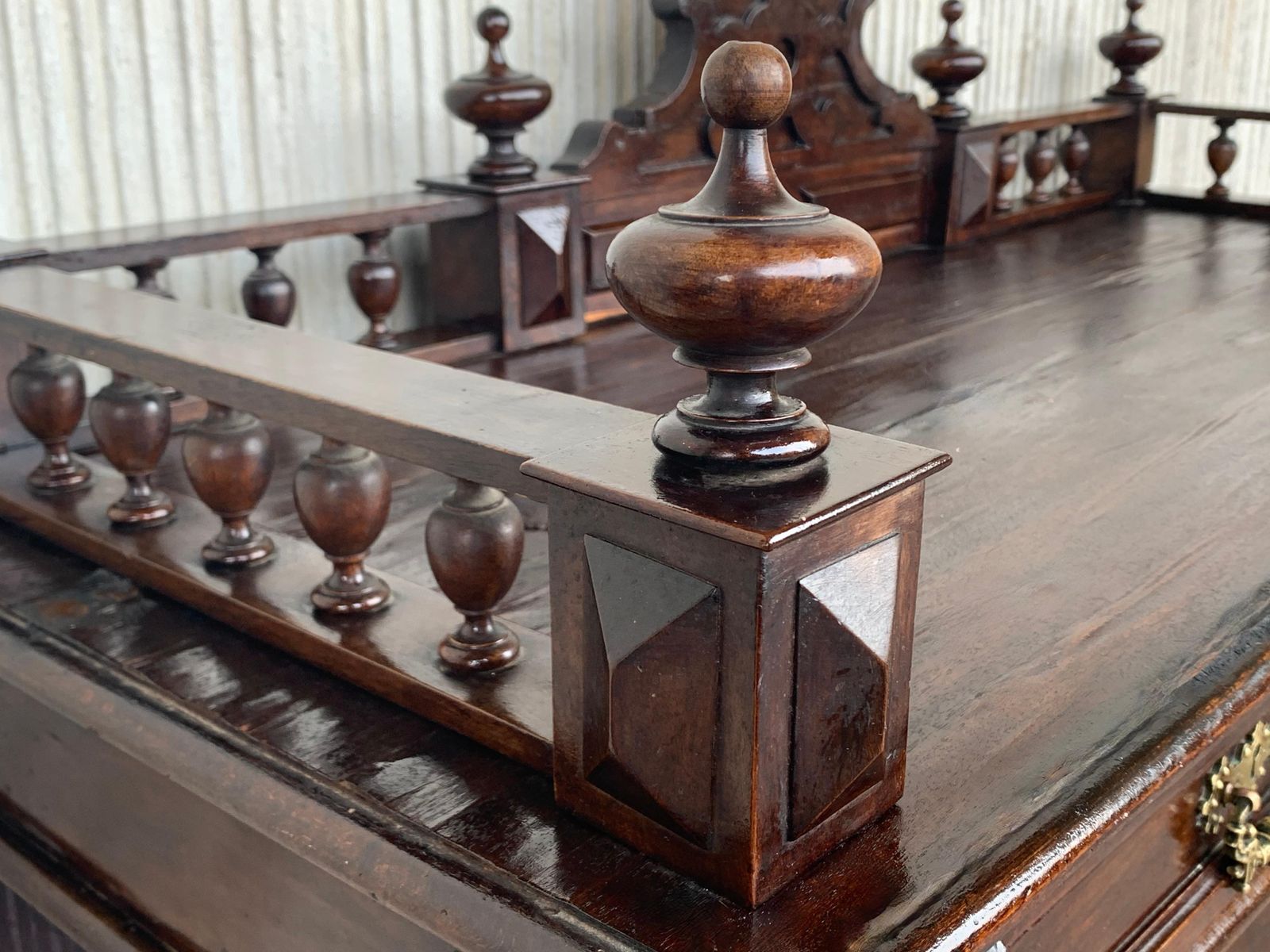 Antique Serving Table, Victorian Carved Oak Console Table, France, 1890 photo vinterior