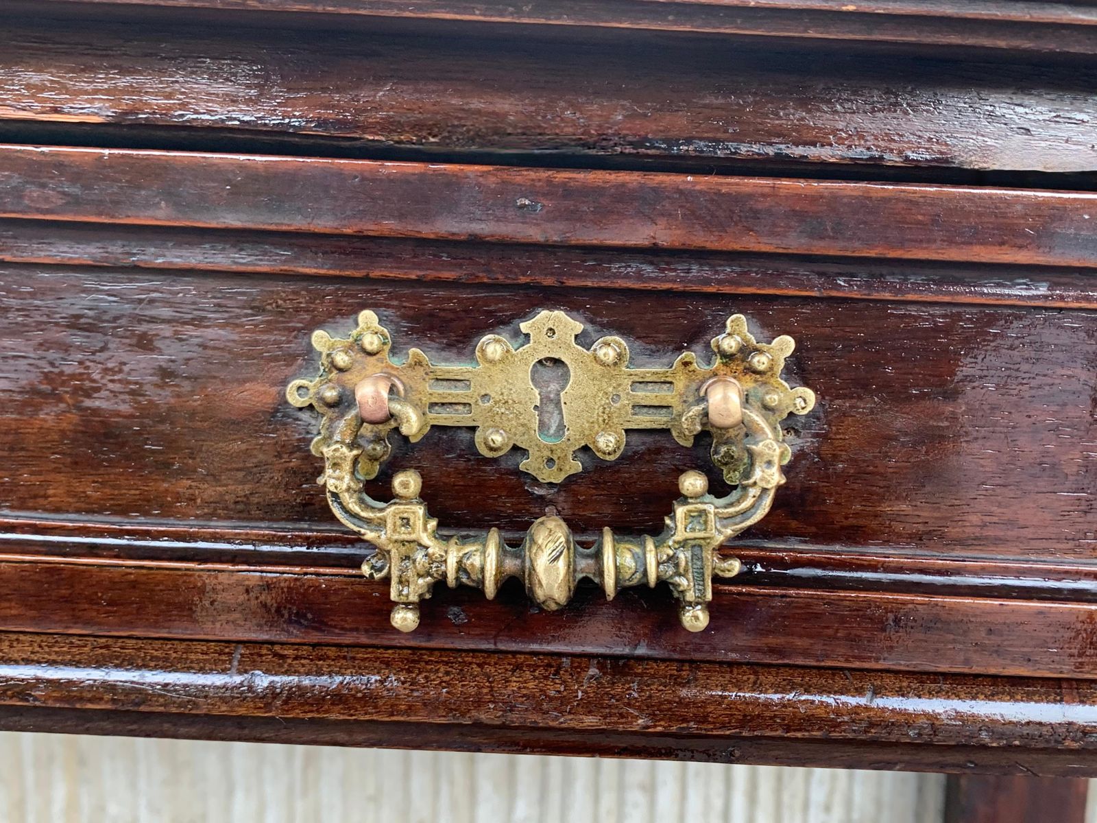 Antique Serving Table, Victorian Carved Oak Console Table, France, 1890 photo vintage