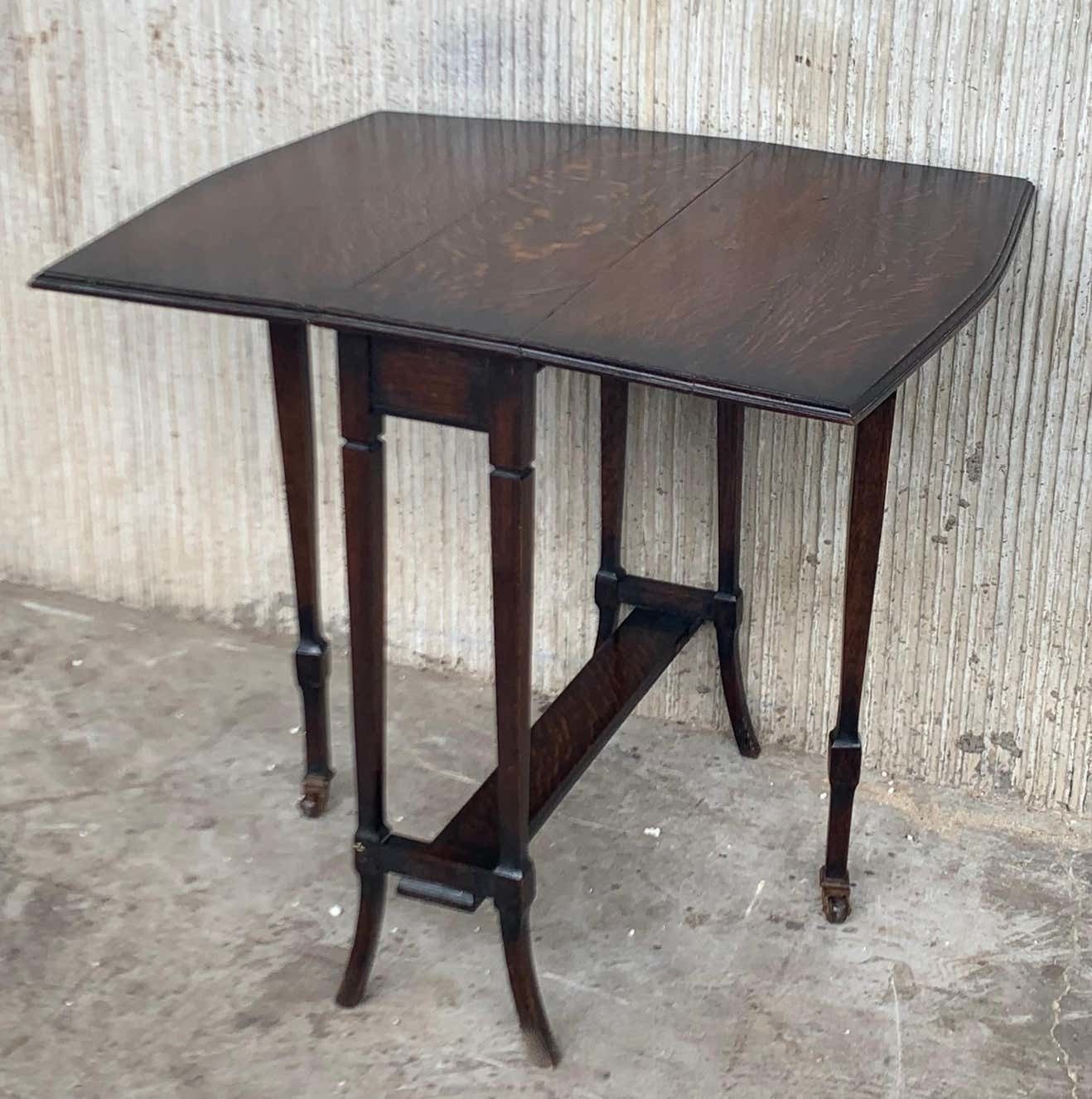 19th Victorian Small Salesman Sample Gateleg Folding Side Table photo Furniture