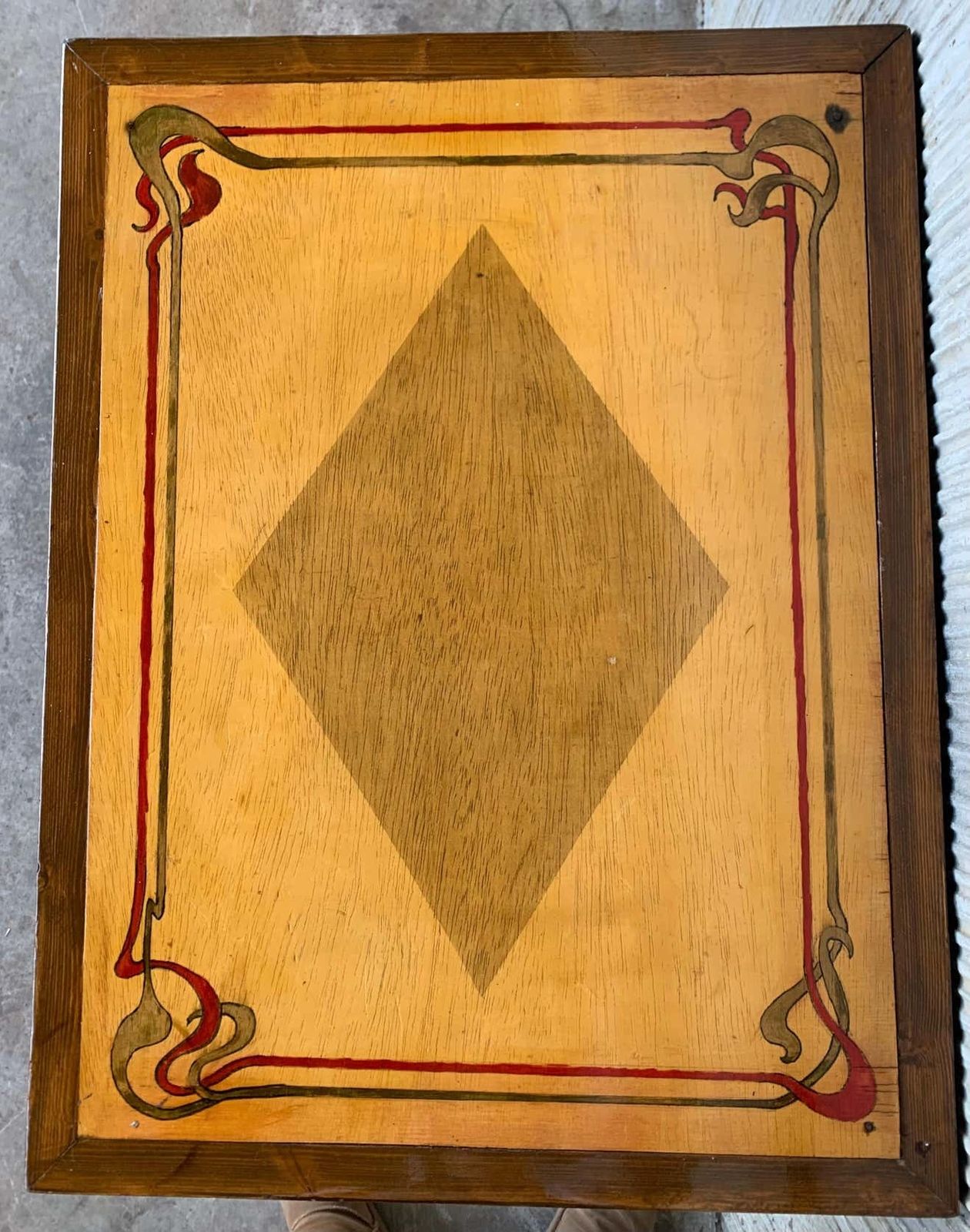 Table d'appoint baroque espagnole, marqueterie et plateau peint, XIXe siècle photo vinterior