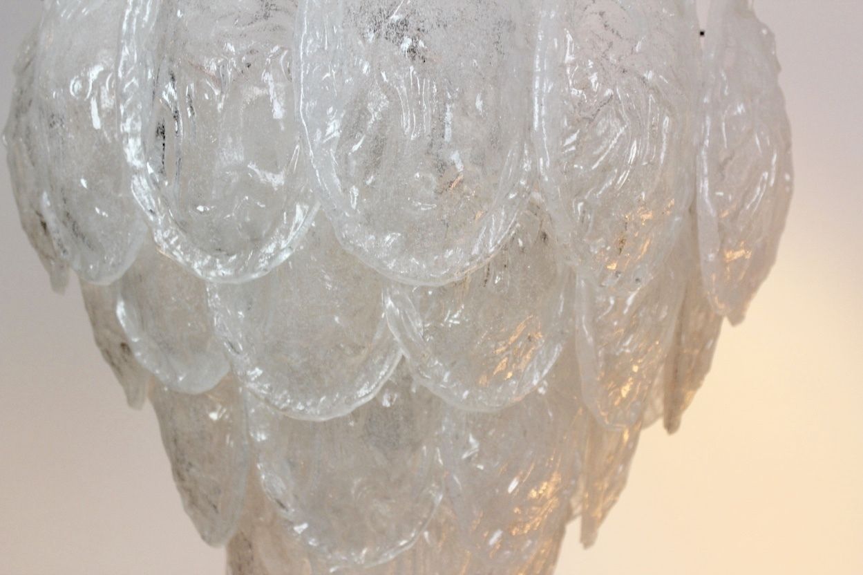 Murano Frosted Glass Leaves Chandelier From A.V. Mazzega, 1970s photo buy