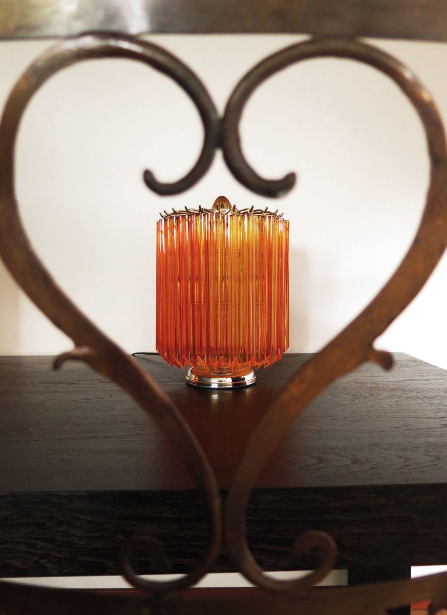 Amber Quadriedri Table Lamp Venini Style photo for sale