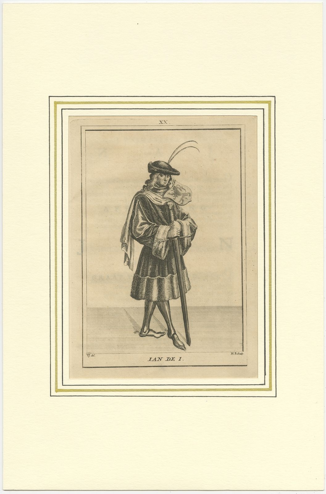 Antique Print Of Jan I Of Holland By Langendijk (1745)
