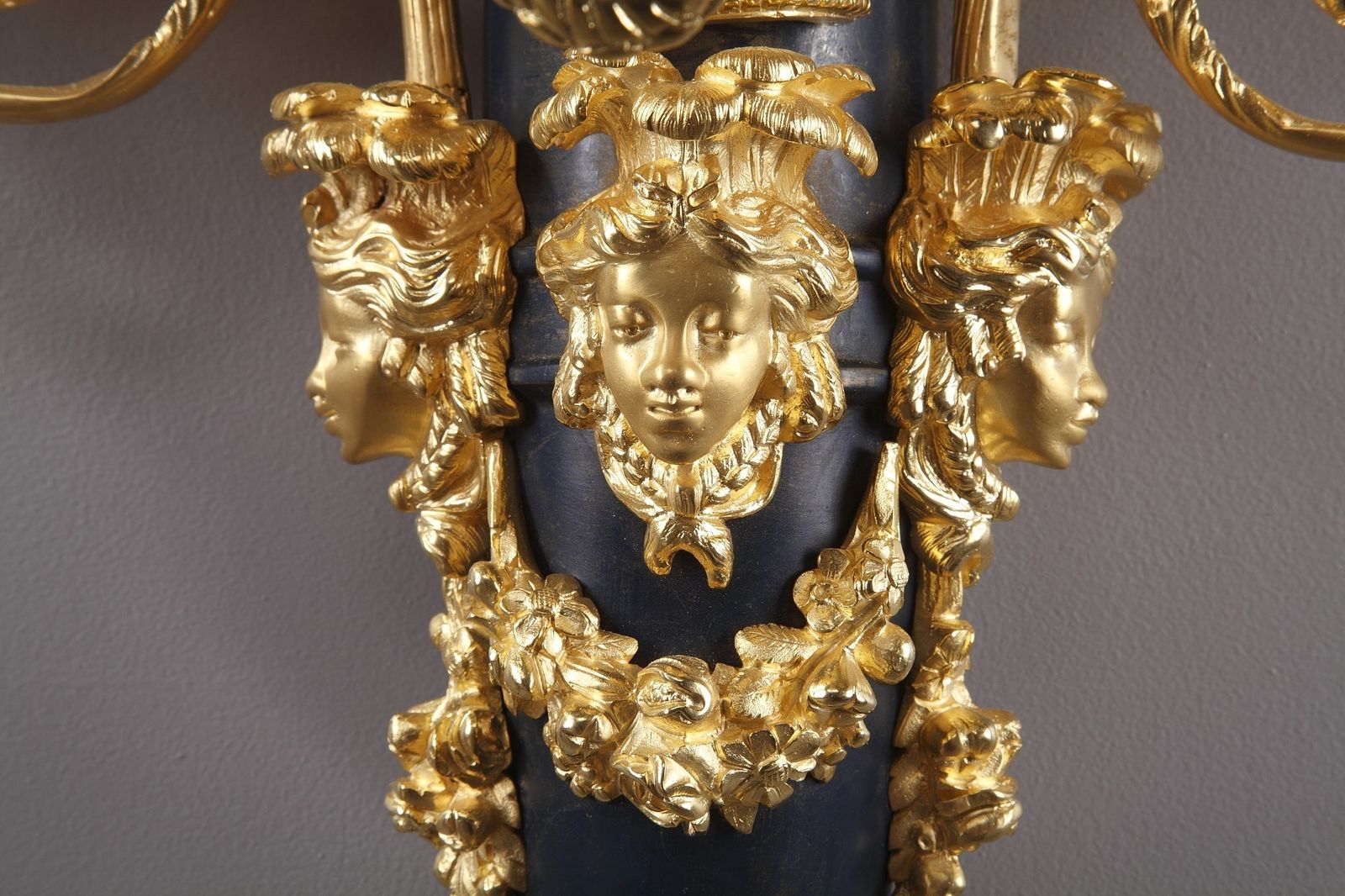 photo vintage Monumental Louis XVI Style Wall Sconces After Thomire