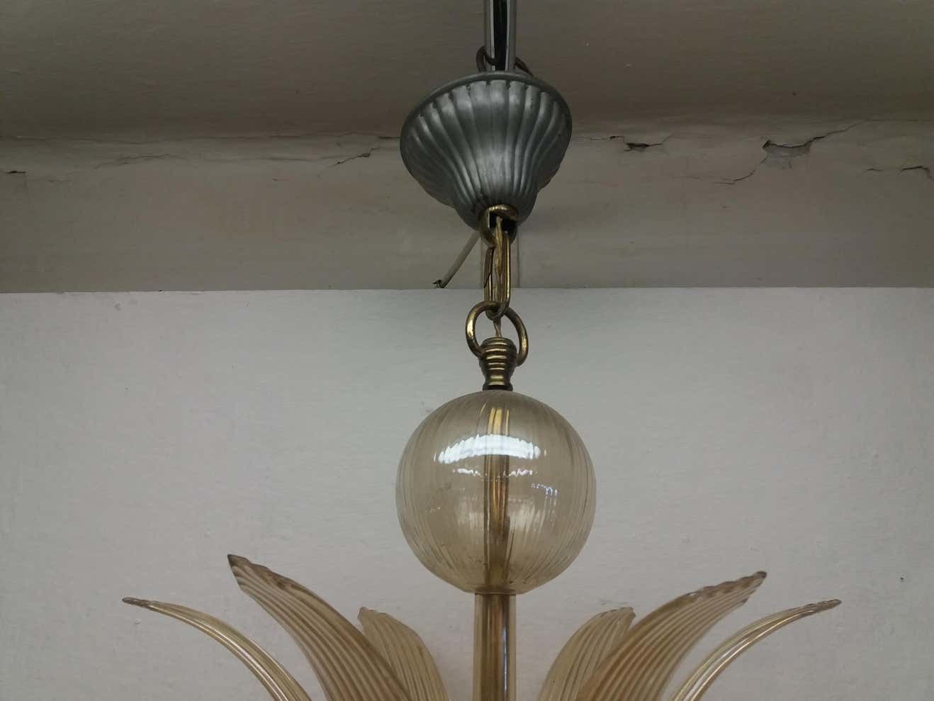 Art Deco All Glass Chandelier, 1930s photo vintage