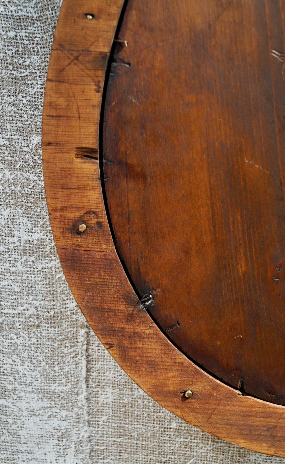 Antique Oak Horseshoe Wall Mirror photo 550.0