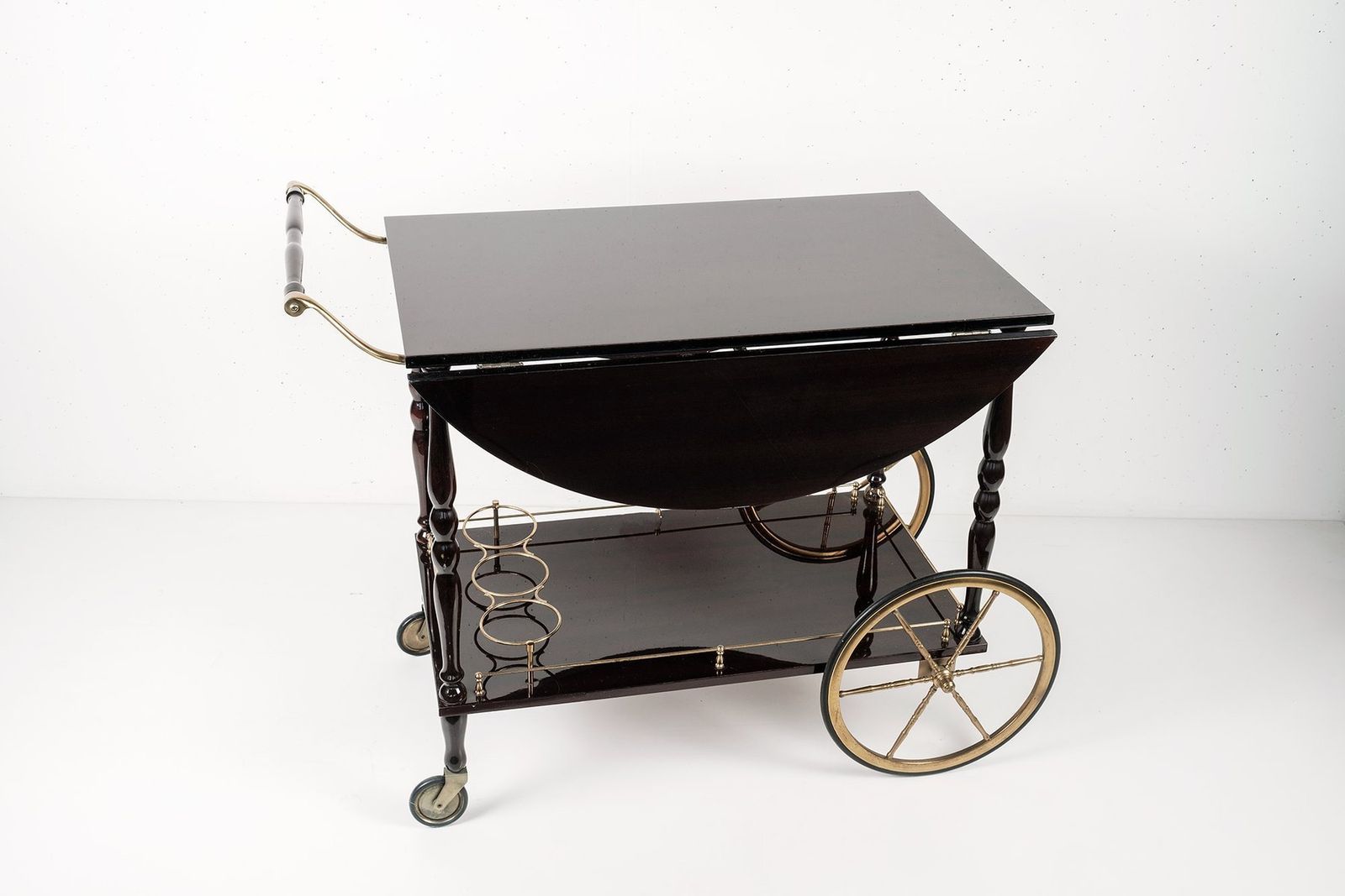 Mahogany Wood & Brass Bar Cart From Maison Bagues photo furniture