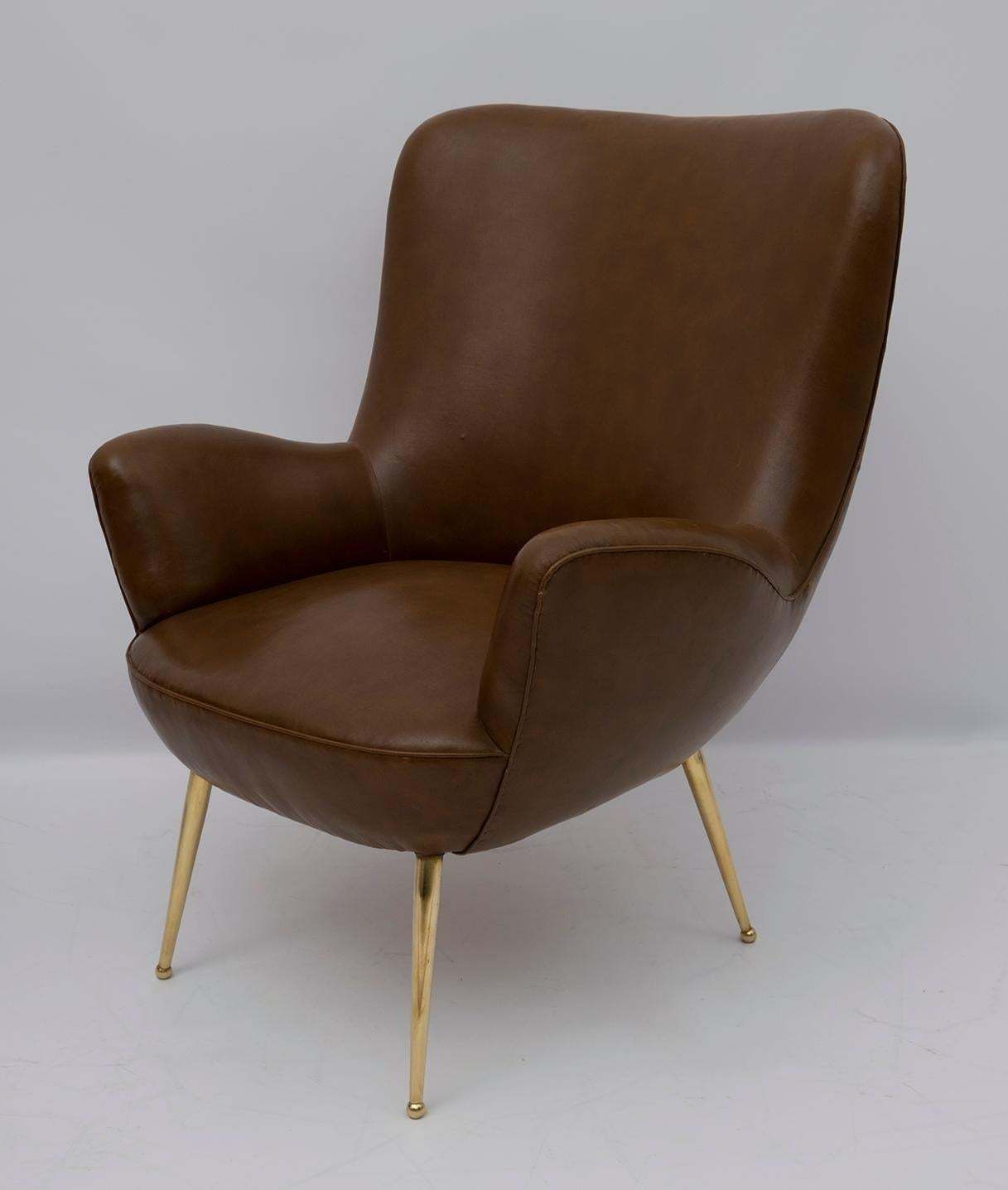 Pair Of Mid Century Modern Italian Design Armchairs, 1950s photo vintage