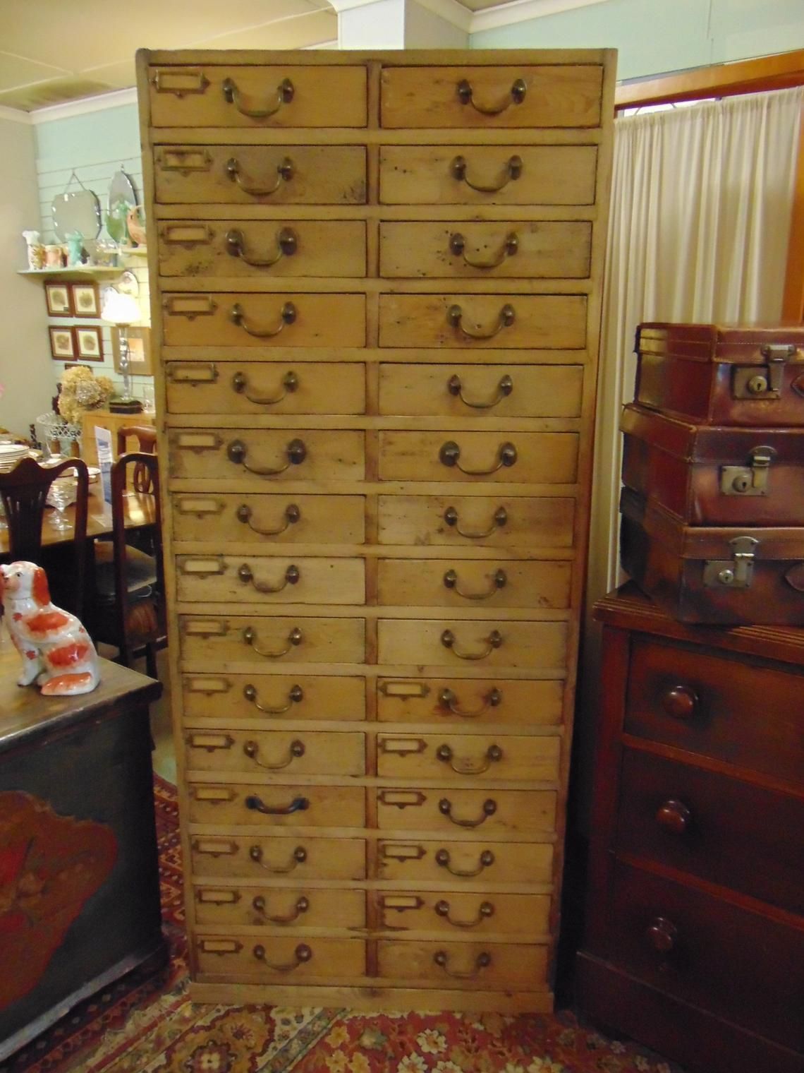 Early 20thc 30 Drawer Pine Cabinet, Originally From Webley And Scott Firearms Manufacturer, Birmingham photo furniture