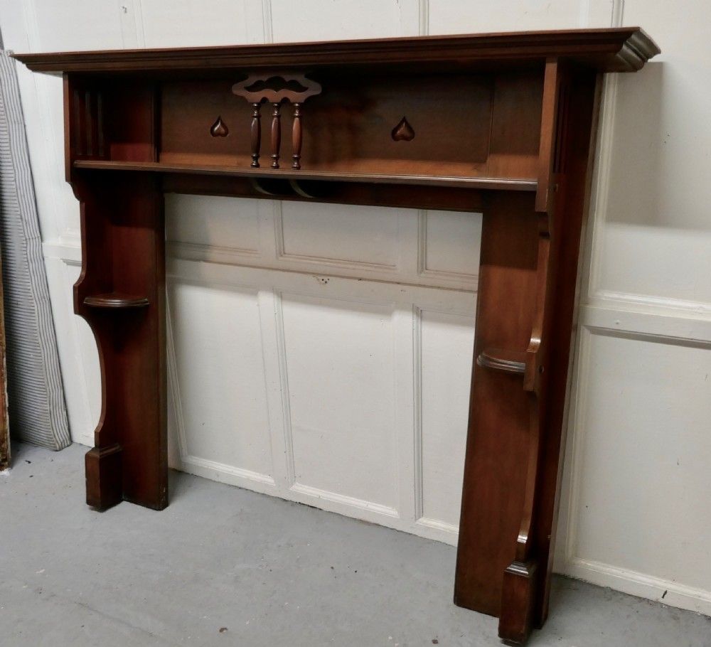 1930s Art Deco Style Mahogany Fireplace photo 1500.0