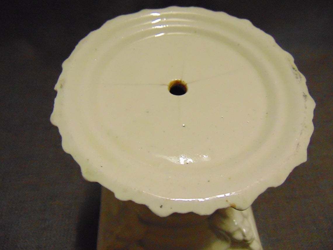 Victorian White Stoneware Food Stand photo for sale