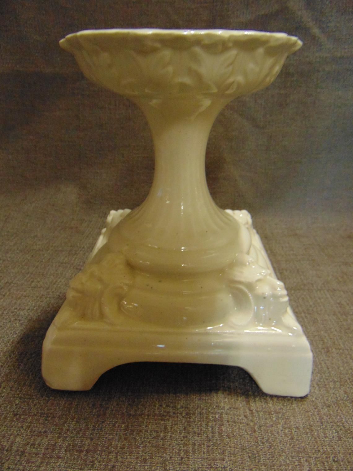 Victorian White Stoneware Food Stand photo vinterior