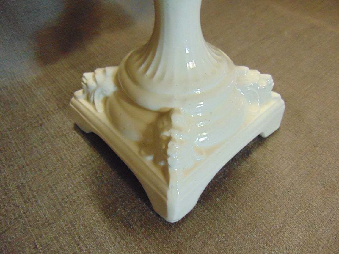 Victorian White Stoneware Food Stand photo buy