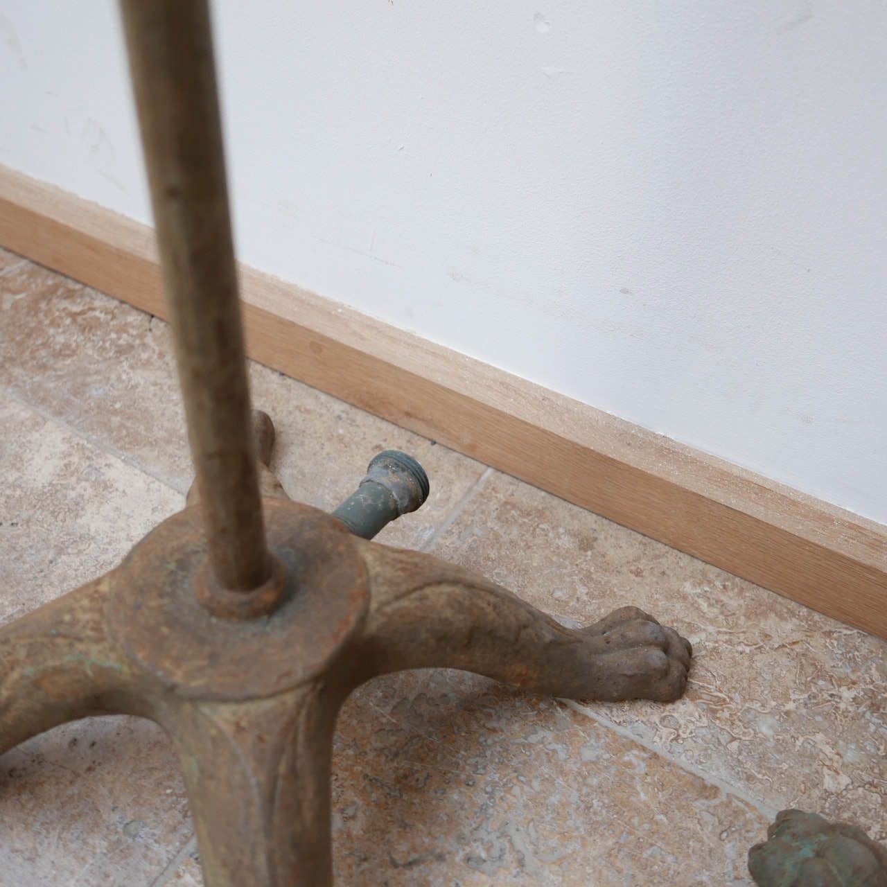 Antique Dutch Uplighter Glass Shade Floor Lamps (2) photo vinterior