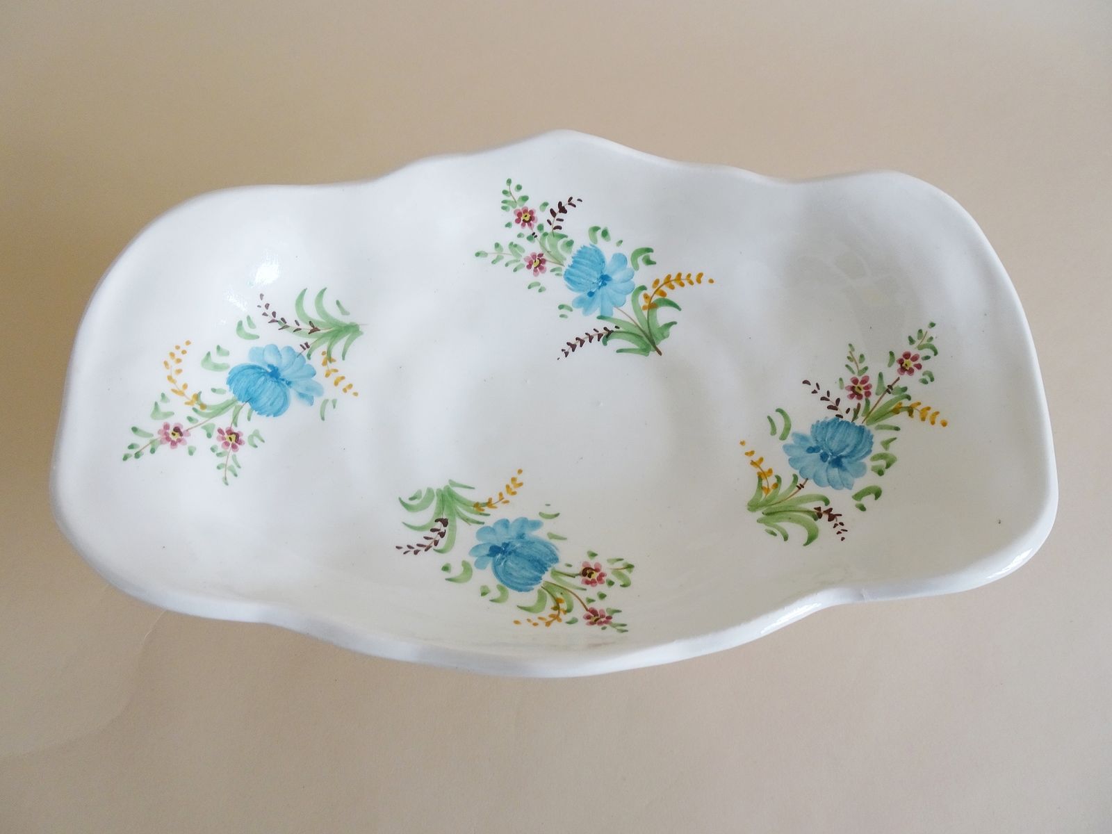 Spanish J. Playà Ceramic Bowl Centerpiece Hand Painted photo buy