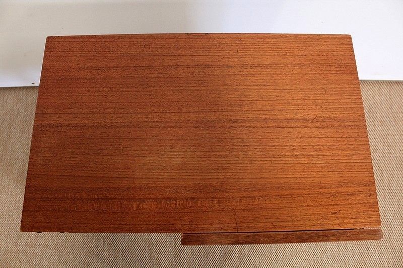 photo furniture Pair Of Teak Bedside Tables Or Ends Of Sofa, Minvielle Taste, 1960s