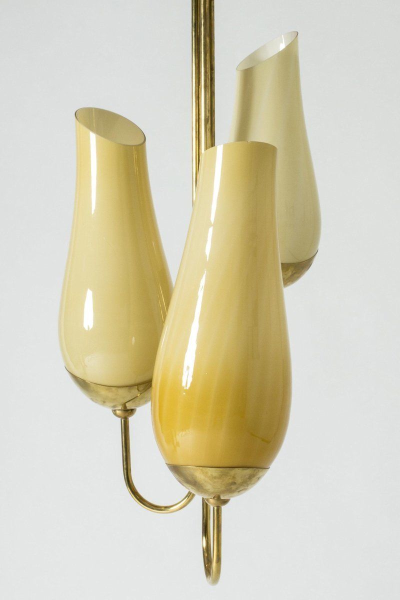 Brass And Glass Chandelier By Gunnel Nyman & Paavo Tynell photo vinterior