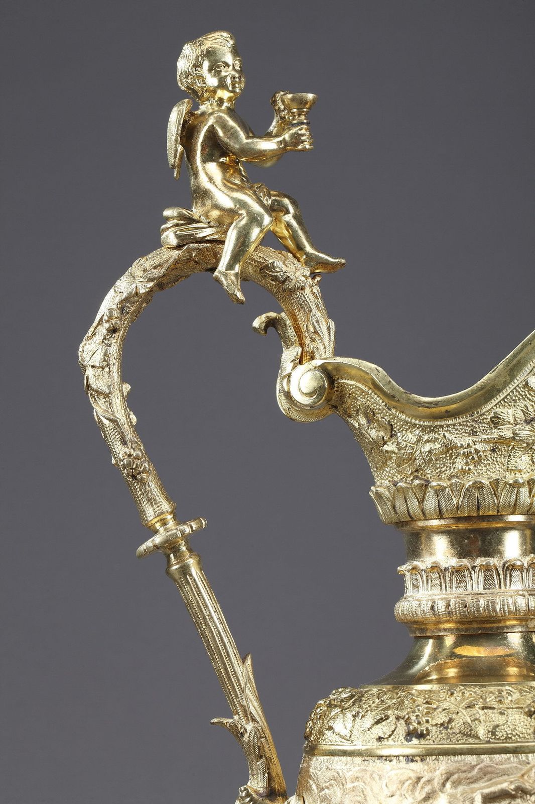 Pair Of Napoleon III Gilt Bronze Ewers photo vintage