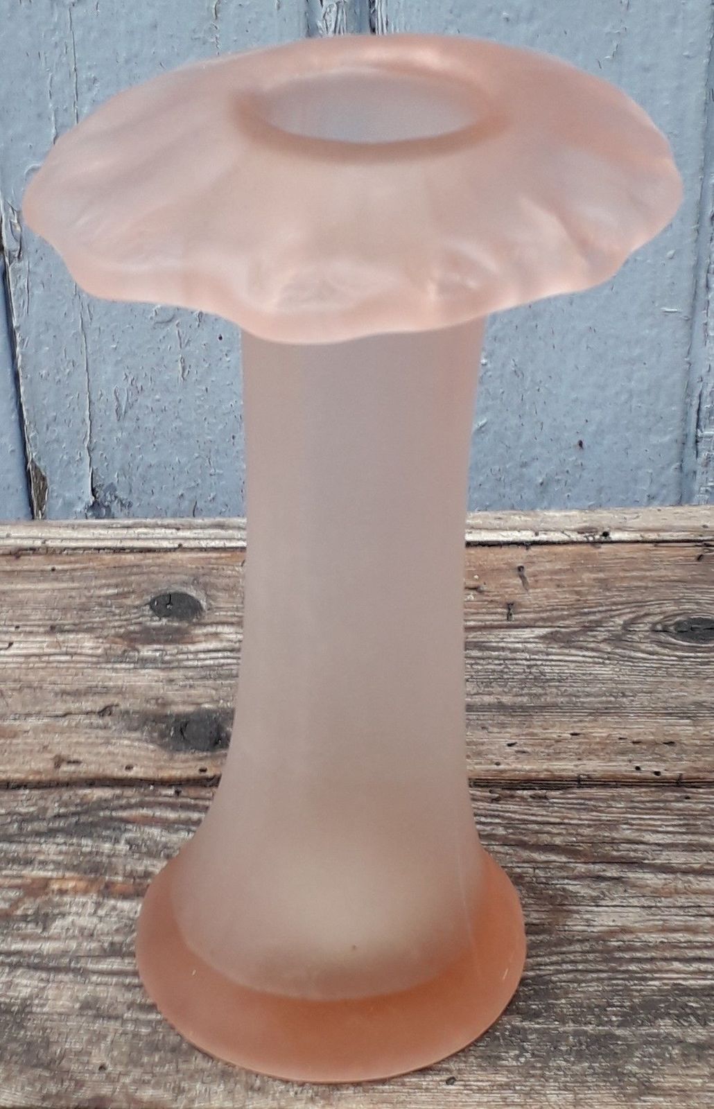 Mushroom Shaped Vase In Pink Blown Glass
