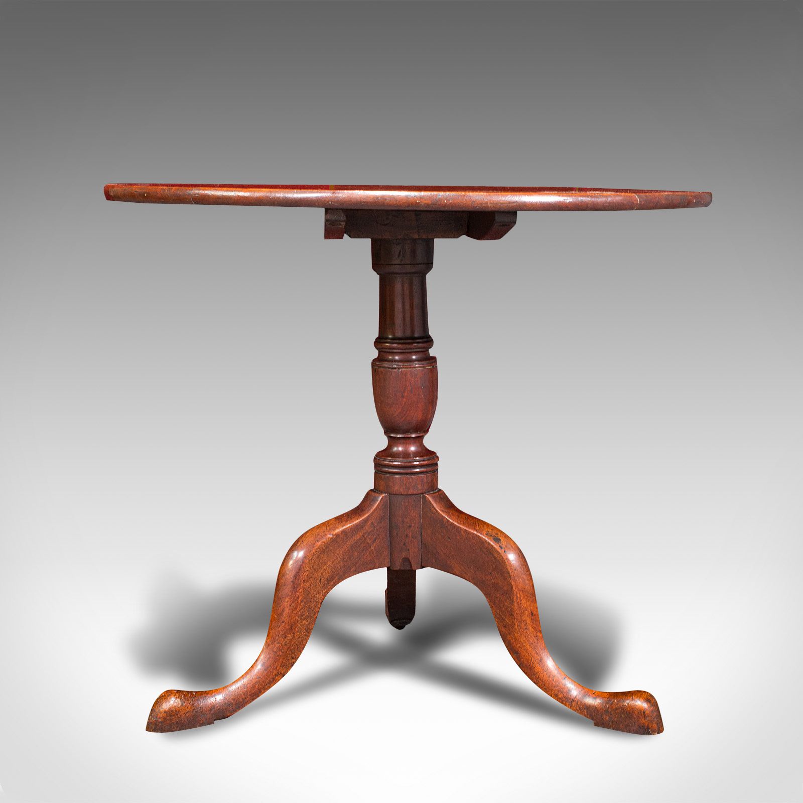 Antique Tilt Top Table, English, Mahogany, Lamp, Wine, Side, C.1770 photo vinterior