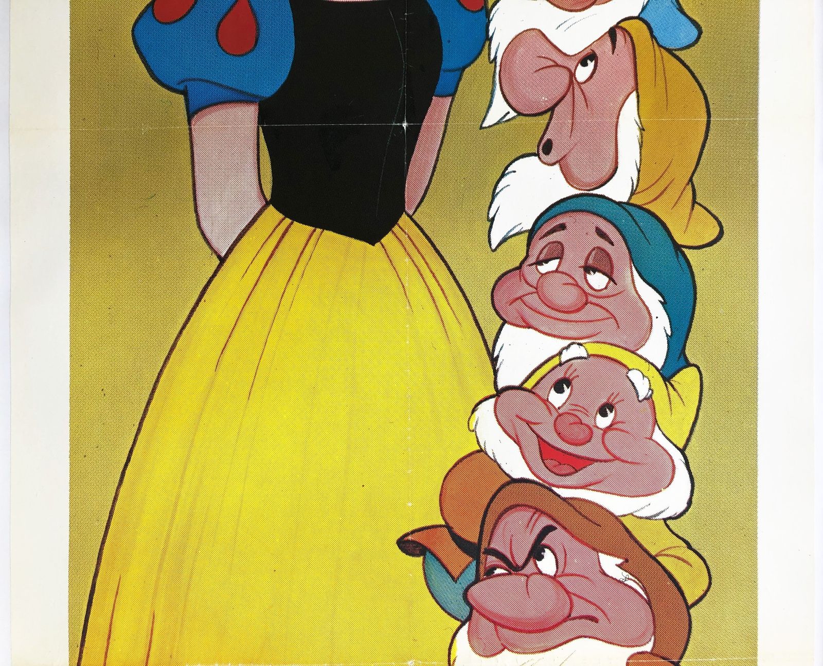 Snow White And The Seven Dwarfs R1983 French Door Panel Film Poster photo vinterior