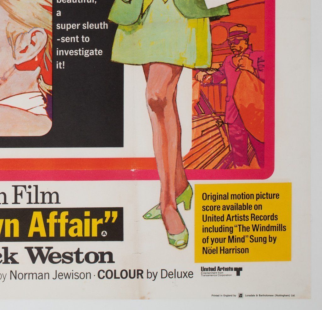 The Thomas Crown Affair 1968 Uk Quad Film Poster, Putzu photo 2060.0