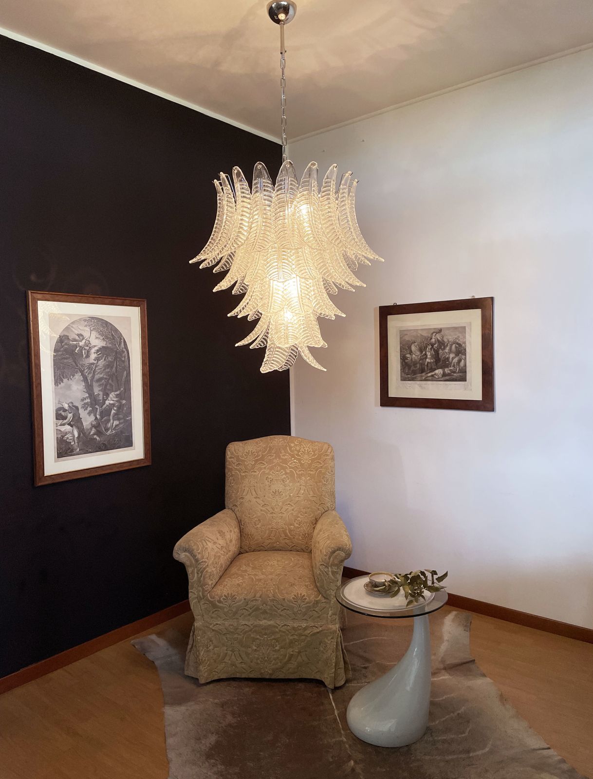 photo vintage Huge Italian Murano Six Tier Felci Glass Chandelier 52 Glasses