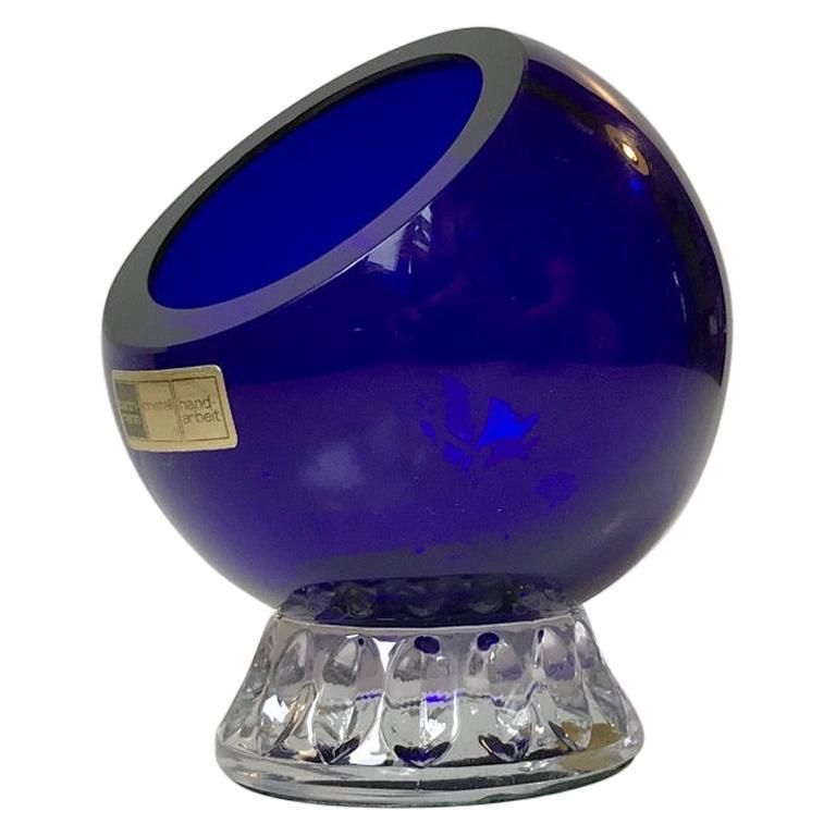Blue Crystal Ashtray From Barthmann, Germany 1970s photo furniture