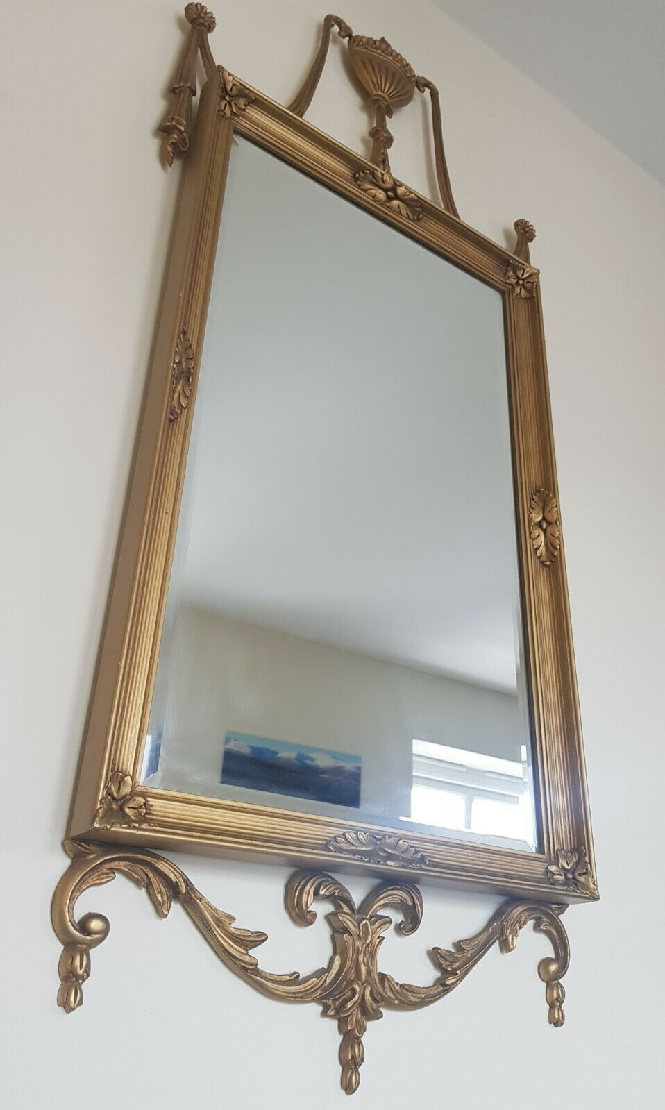 A Stunning Pair Of Adam Style Mid Century Gilt And Bevel Glass Mirrors photo buy