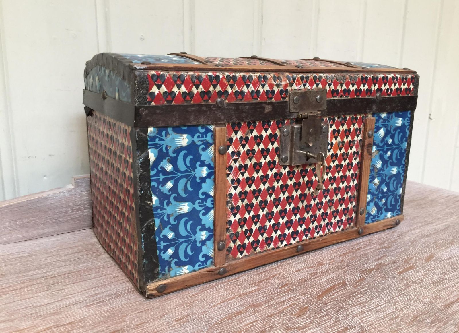 Colonial Dome Top Tin Casket, 1910s photo Home Decor