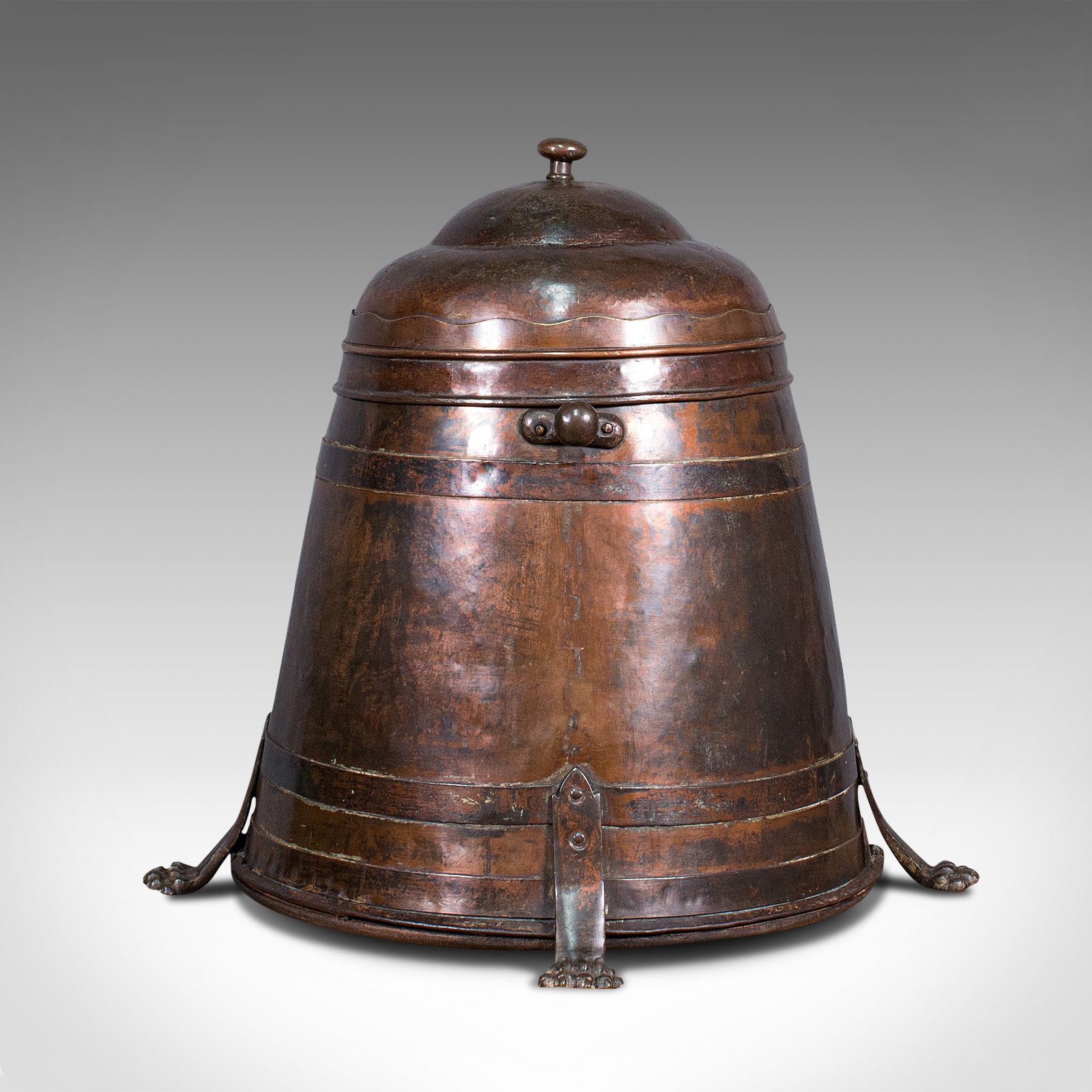Antique Beehive Fireside Store, Copper, Fire Bucket, Coal Bin, C.1850 photo Home Fixtures