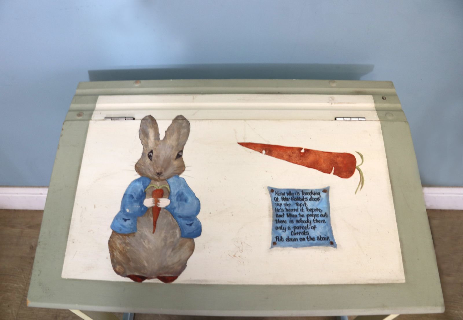 Incredible Beatrix Potter Inspired 20th Century Re Purposed Desk And Chair photo vintage