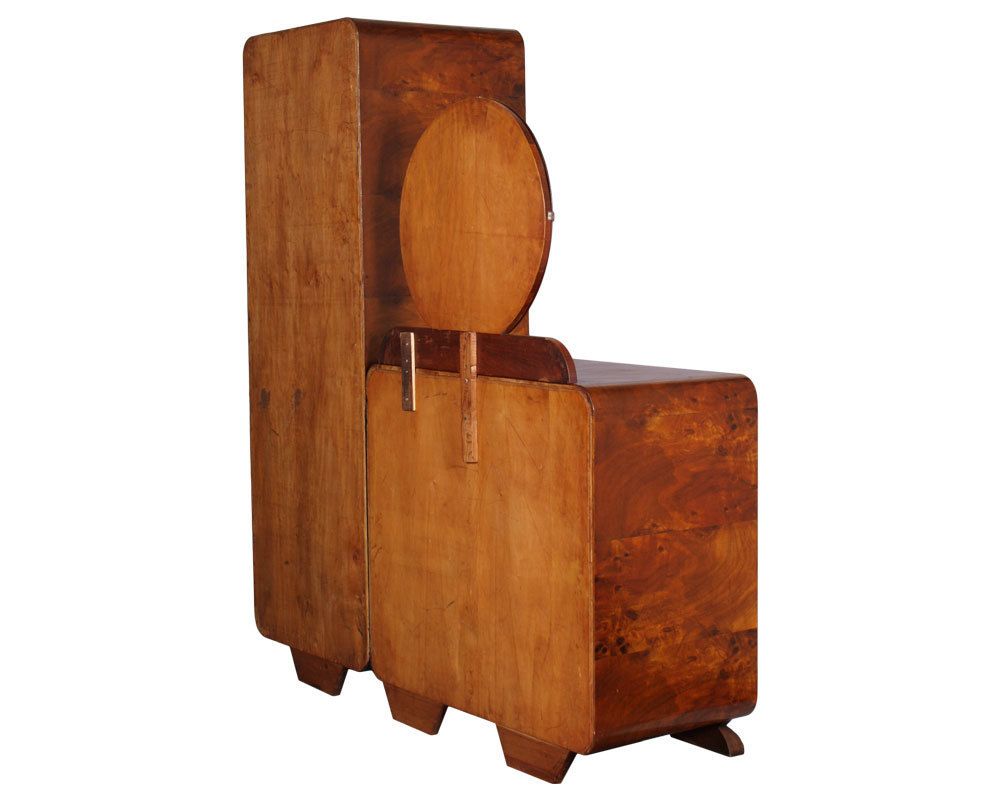 Art Decò Bedroom Set Osvaldo Borsani Manner, Birch And Walnut Burl Period, 1930s