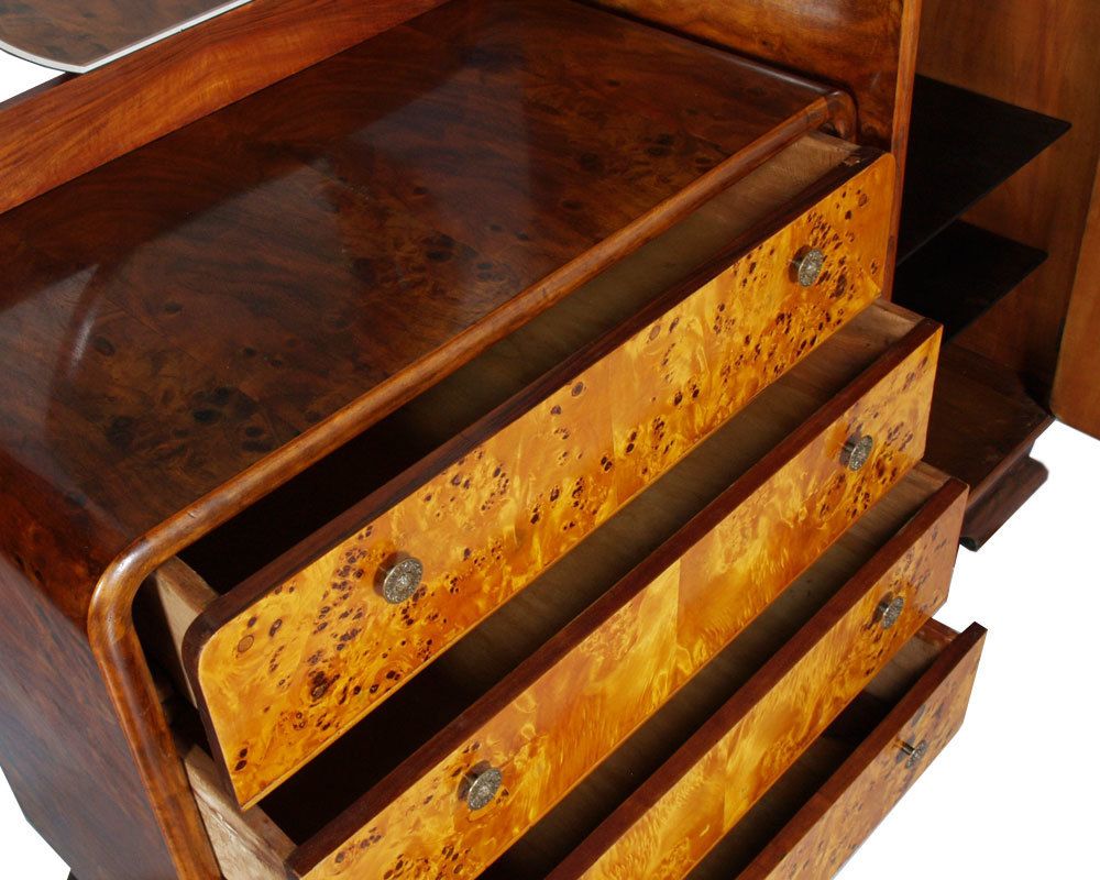 Art Decò Bedroom Set Osvaldo Borsani Manner, Birch And Walnut Burl Period, 1930s photo 16864.0