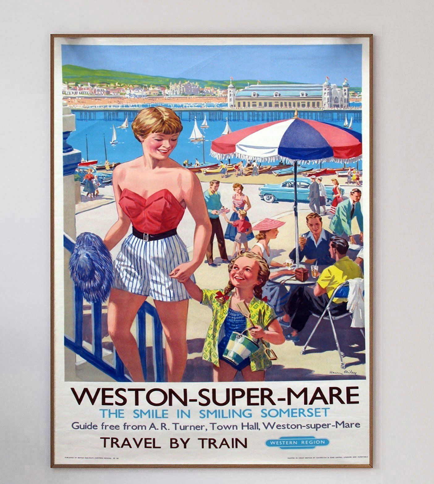 Weston Super Mare British Railways, Original Vintage Poster photo vinterior