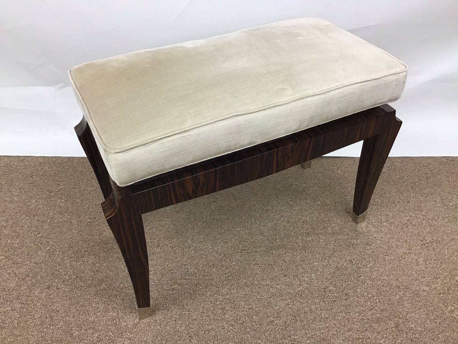 French Stool, 1930s, Ebony, Upcycled