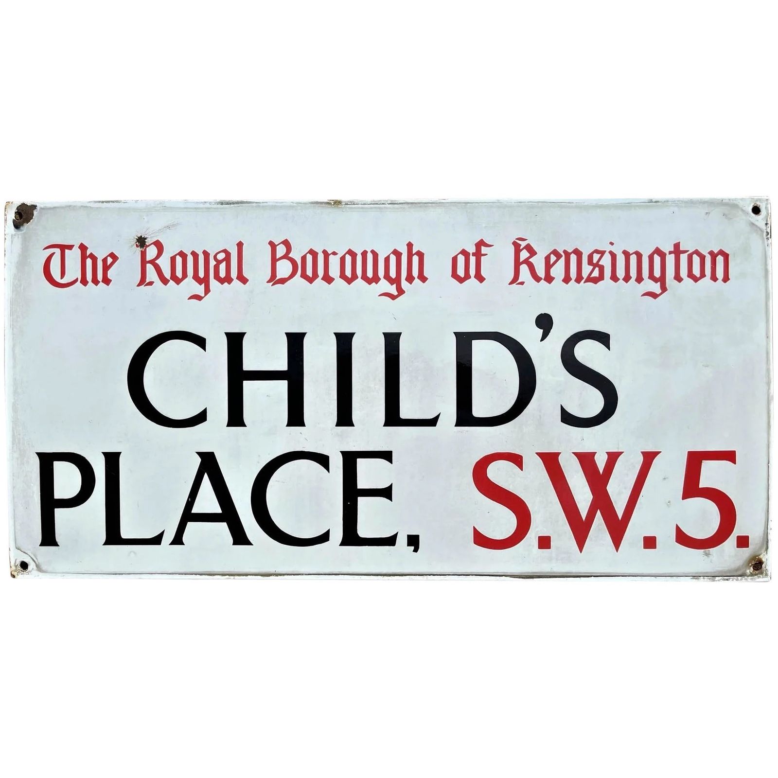 Antique Enamel London Street Sign Childs Place