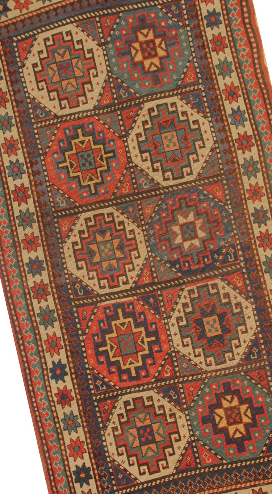 Rare Handwoven Antique Kazak Area Rug, Traditional Geometric Carpet  100x206 Cm photo buy