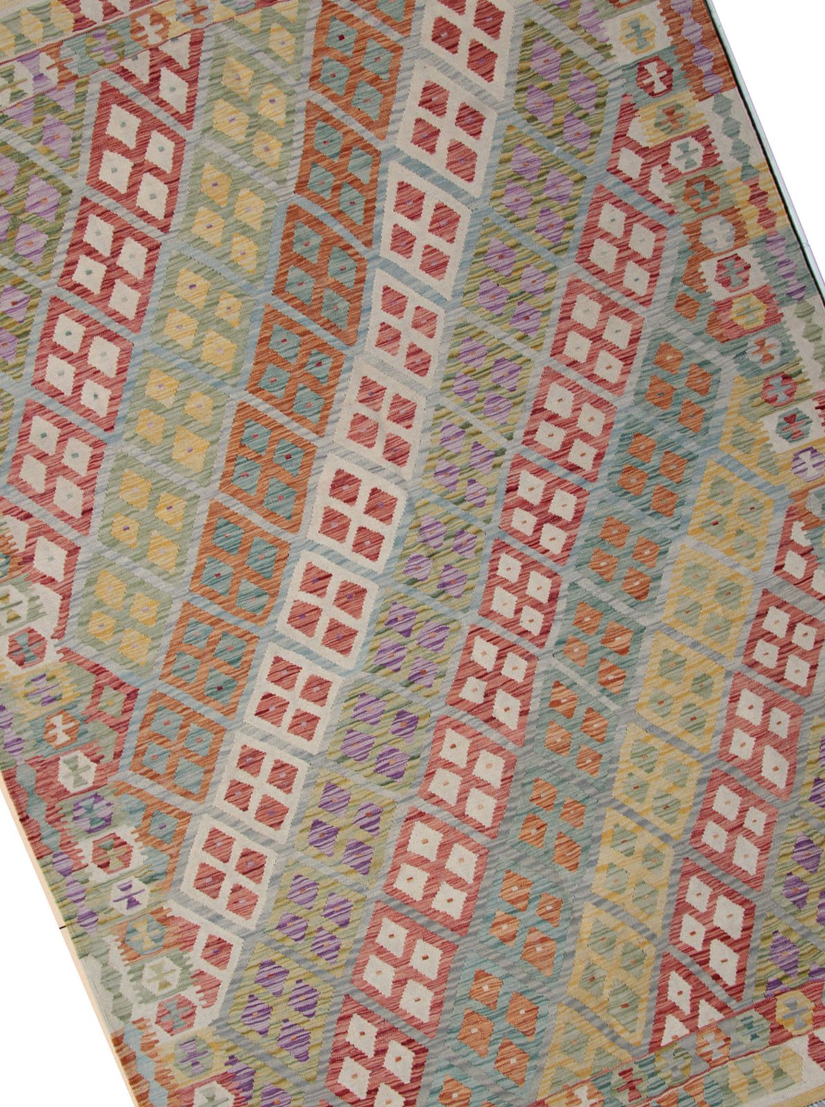 Handmade Carpet Wool Kilim Rug, Traditional Geometric Striped Kilims  202x296cm photo buy