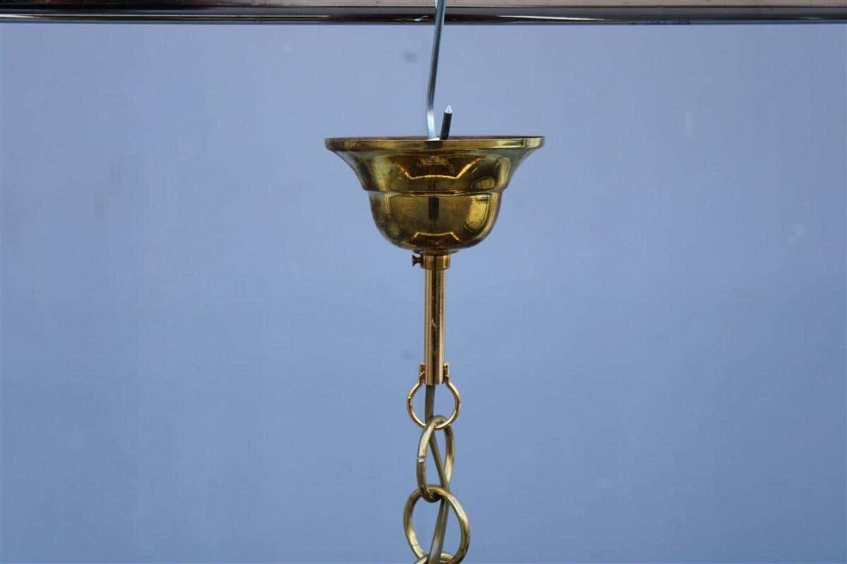 Italian Naturalistic Lantern Chandelier 1970s Bamboo Brass Gold Crespi Style photo buy