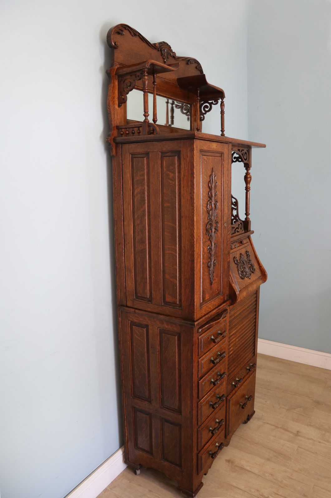photo for sale This Late 19th Century Oak Combination Dentist’s Cabinet