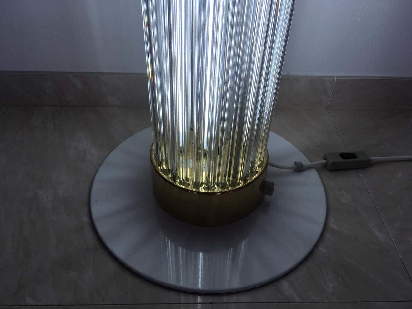 Very Rare Midcentury Glass Brass Floor Lamp Kamenicky Senov/Preciosa, 1960s photo 3718.0